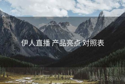 伊人直播 产品亮点 对照表