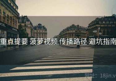 重点提要 菠萝视频 传播路径 避坑指南