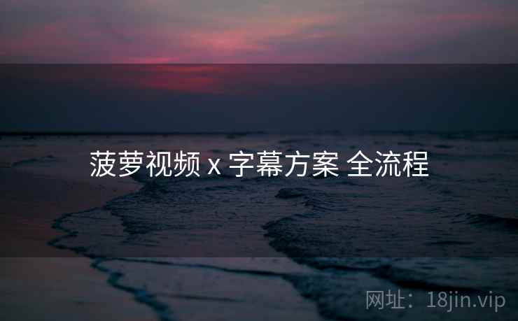 菠萝视频 x 字幕方案 全流程