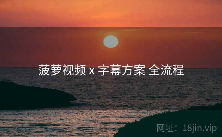 菠萝视频 x 字幕方案 全流程