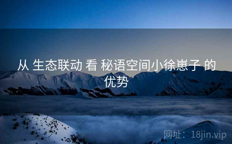 从 生态联动 看 秘语空间小徐崽子 的优势