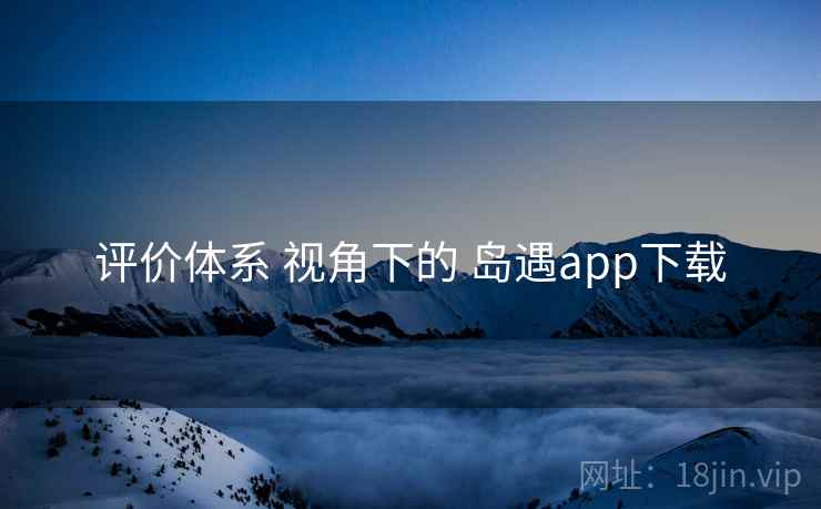 评价体系 视角下的 岛遇app下载