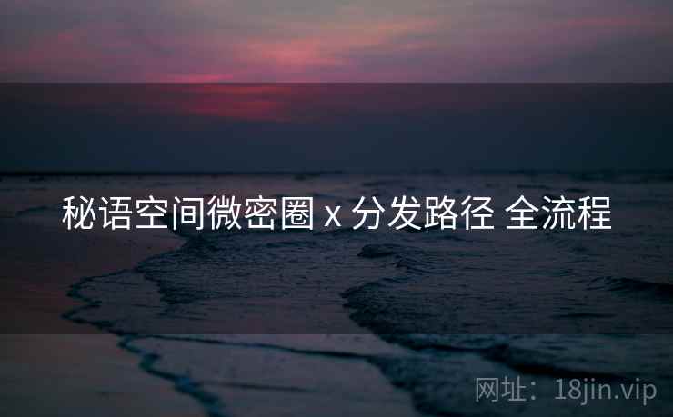 秘语空间微密圈 x 分发路径 全流程